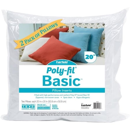 Fairfield JVP202 20 X 20 In. Poly-fil Pillow Insert; Pack Of 2